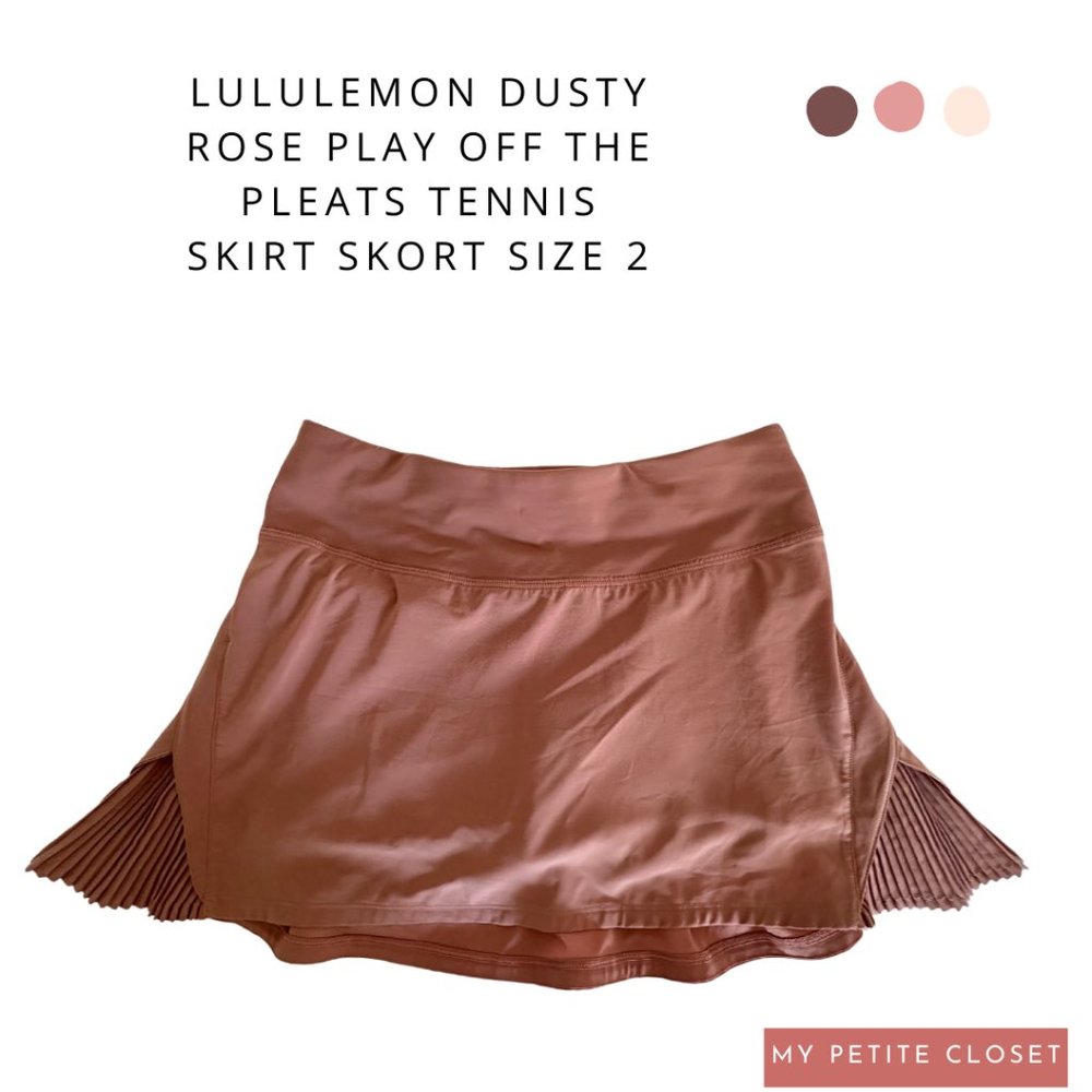 Lululemon Dusty Rose Pink Play Off the Pleats Tennis Skirt Skort Size 2 PREOWNED